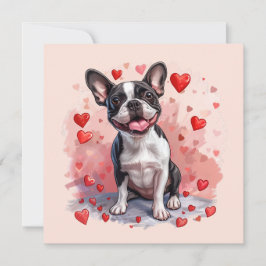 Valentinstag Boston Terrier Dog Feiertagskarte
