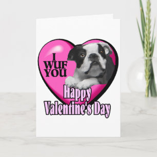 Valentinstag-Boston-Terrier Feiertagskarte