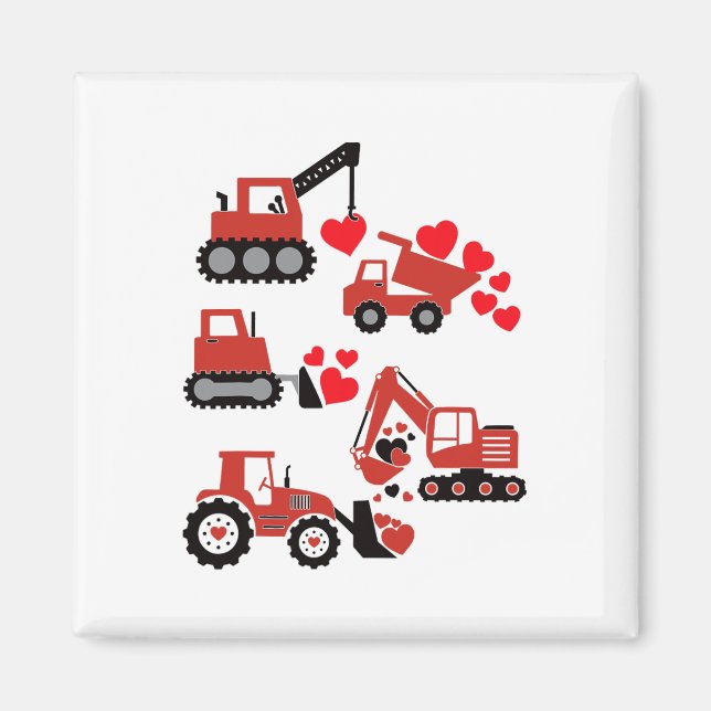 Valentinstag Boys Kinder Kleinkind Bauplan Truc Magnet (Vorne)