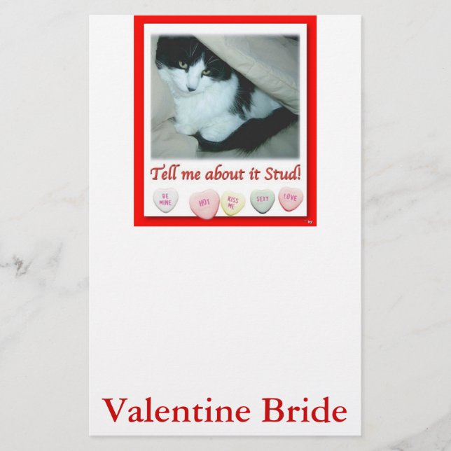 Valentinstag Braut/Hochzeit Briefpapier (Vorderseite)
