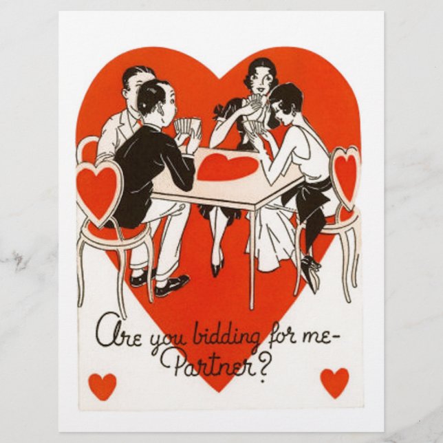 Valentinstag Bridge Game Flyer (Vorne)