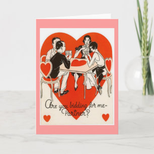 Valentinstag-Bridge-Spiel Feiertagskarte