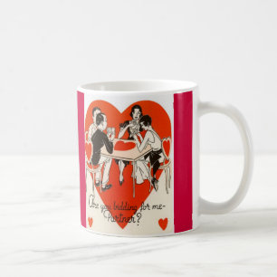 Valentinstag Bridge Spiel Kaffeetasse