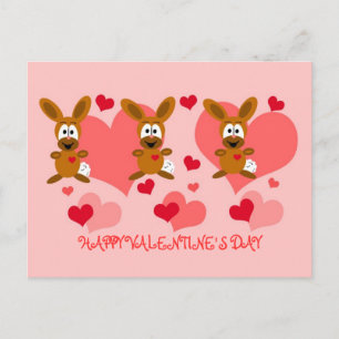Valentinstag Bunnies Postkarte