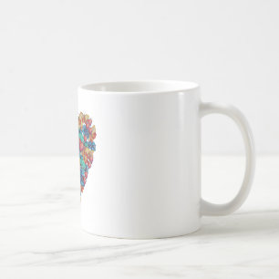 Valentinstag Buntes Herz Kunst Klassischer Becher Kaffeetasse