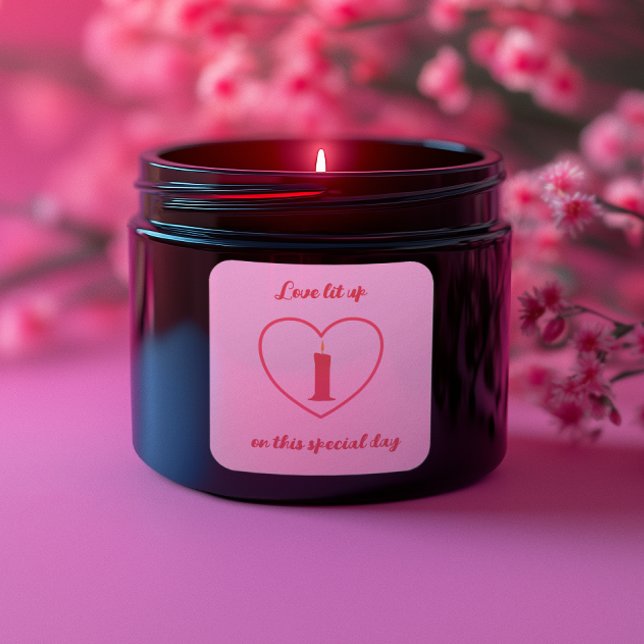 Valentinstag Candle Quadratischer Aufkleber (Von Creator hochgeladen)