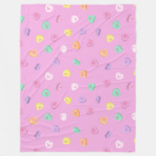 Valentinstag Candy Hearts Pattern Fleecedecke