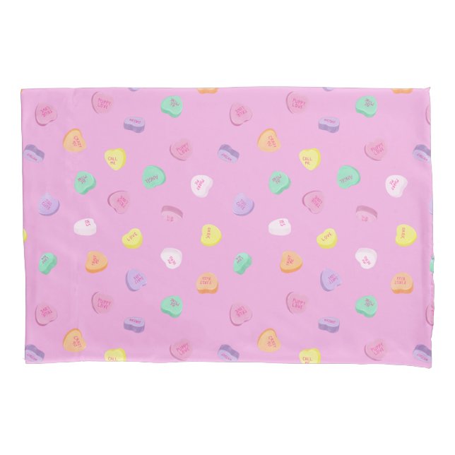 Valentinstag Candy Hearts Pattern Kissenbezug (Vorderseite)