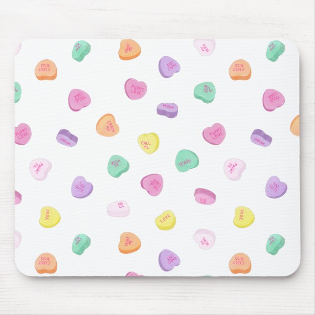 Valentinstag Candy Hearts Pattern Mousepad (Vorne)