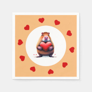 Valentinstag Capybara Papier Napkin Serviette