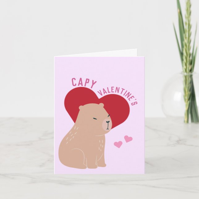 Valentinstag Capybara Valentinenkarte Karte (Vorderseite)