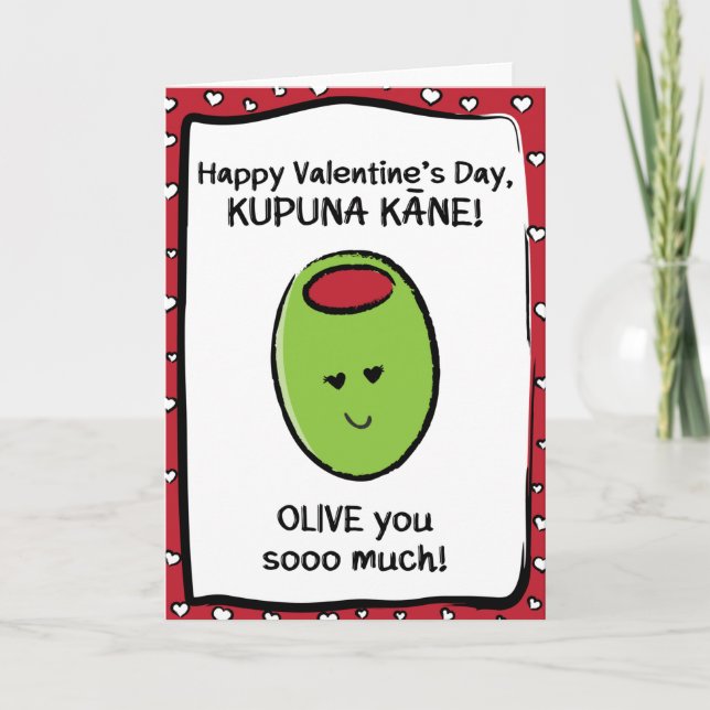 Valentinstag Card für Kupuna Kāne Karte (Vorderseite)