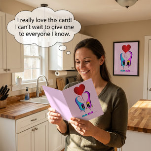 Valentinstag-Cartoon-Charakter Feiertagskarte