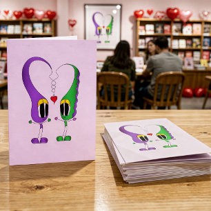 Valentinstag Cartoonfigur Feiertagskarte