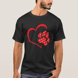 Valentinstag Cat Lover Heart Paw Shirt Katze Vater