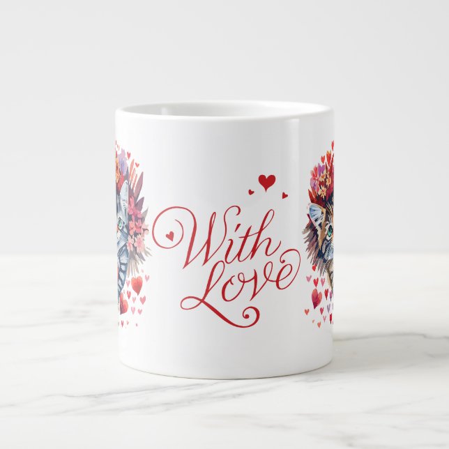 Valentinstag Cat Tasse (Vorderseite)