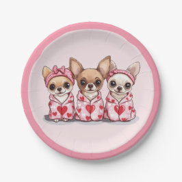 Valentinstag Chihuahua Dogs Pappteller