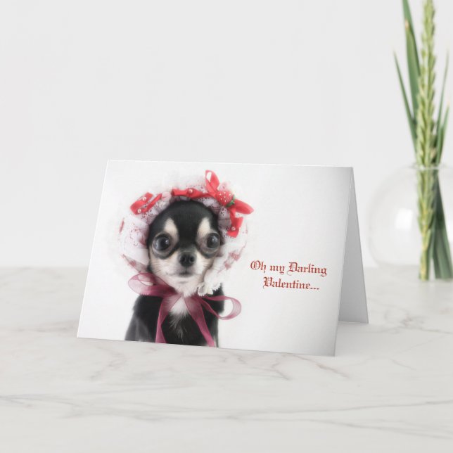 Valentinstag Chihuahua-Karte Karte (Vorderseite)