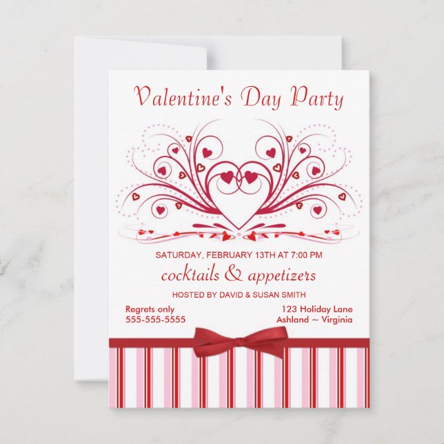 Valentinstag Cocktail-Party Einladungen (Vorderseite)