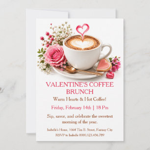 Valentinstag-Coffee-Brunch - Gemütliches Café-Tref Einladung