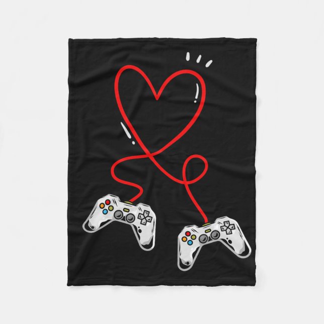 Valentinstag Controller Herz Videospiel Gamer  Fleecedecke (Vorderseite)