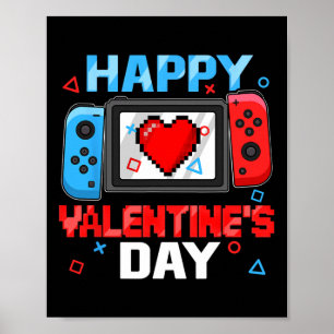 Valentinstag Controller Video Game Herzy Tod Poster