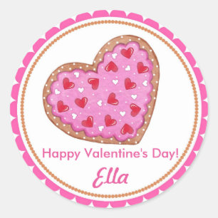 Valentinstag-Cookie-Aufkleber Runder Aufkleber