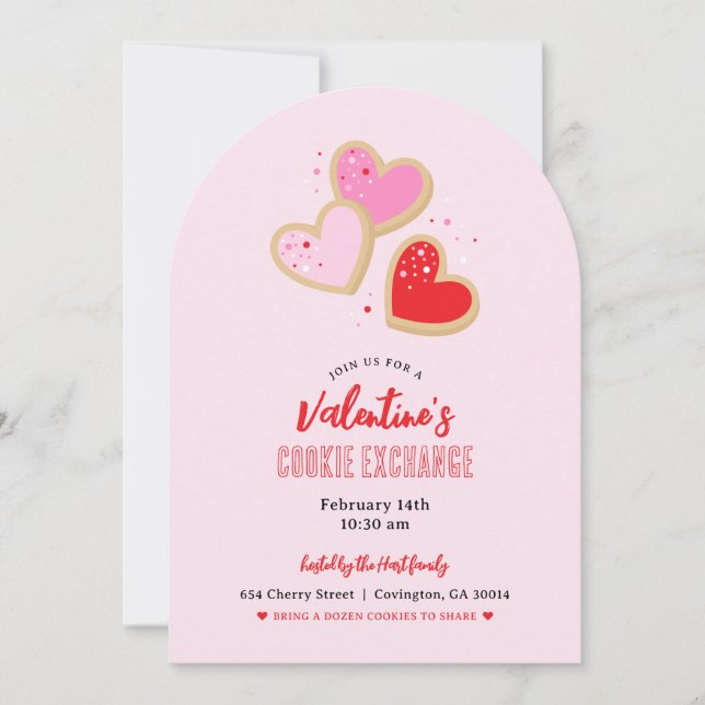 Valentinstag Cookie Exchange Party Einladung (Vorderseite)