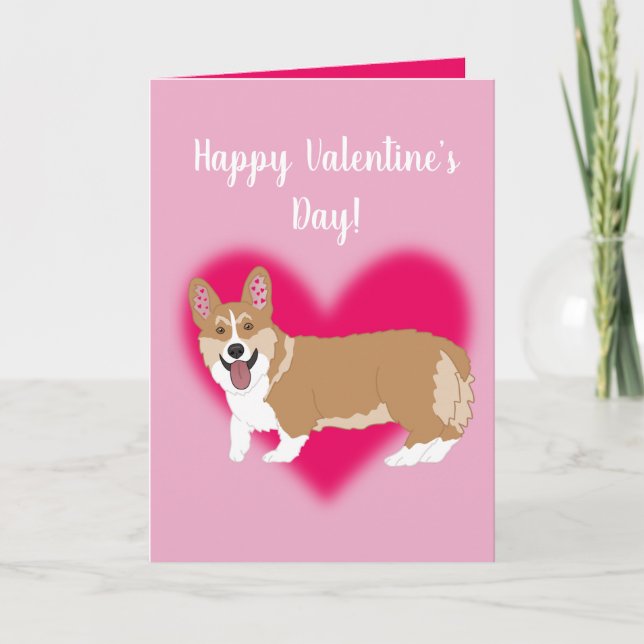 Valentinstag Corgi Feiertagskarte (Vorderseite)