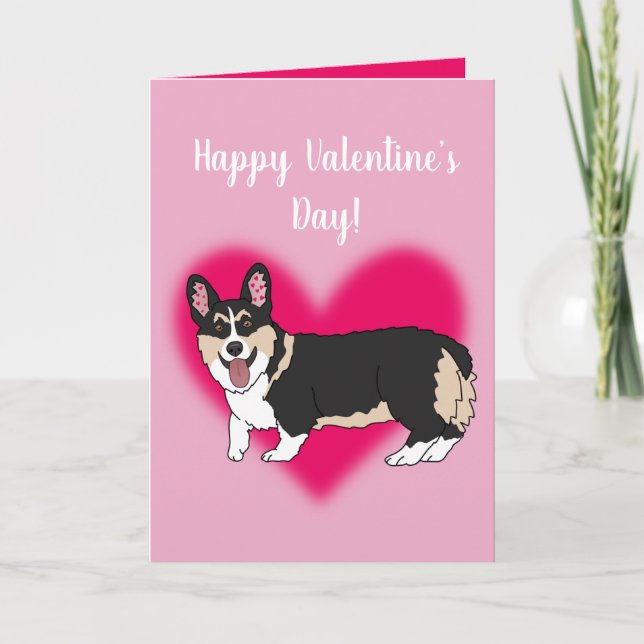 Valentinstag Corgi Feiertagskarte (Vorderseite)