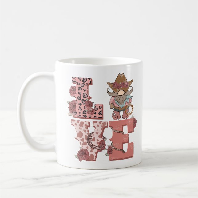 Valentinstag Cowboy Gnome Kaffeetasse (Links)