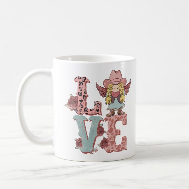 Valentinstag Cowgirl-Liebe Kaffeetasse (Links)