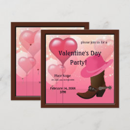 Valentinstag Cowgirl Western Party Einladung