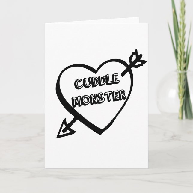 Valentinstag-Cuddle-Monster Feiertagskarte (Vorderseite)