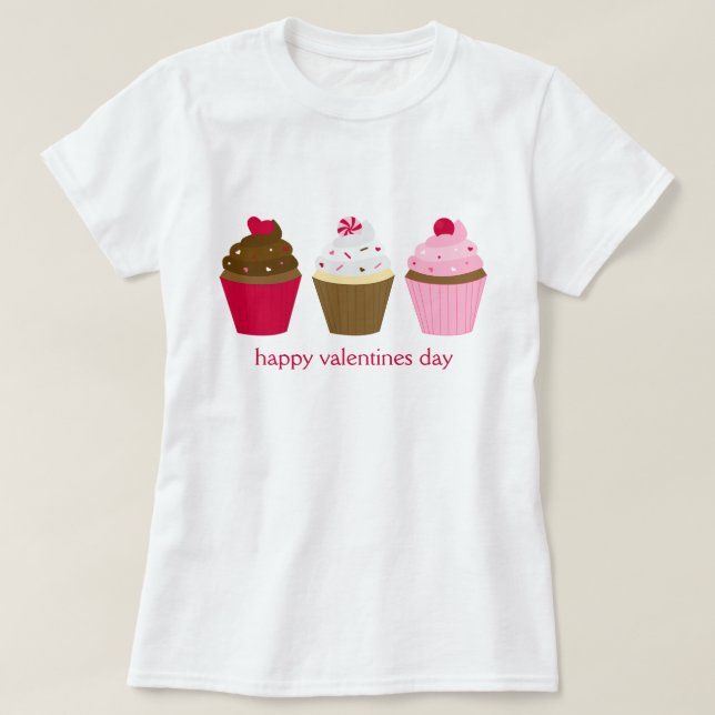 Valentinstag Cupcakes Custom T-Shirt (Design vorne)