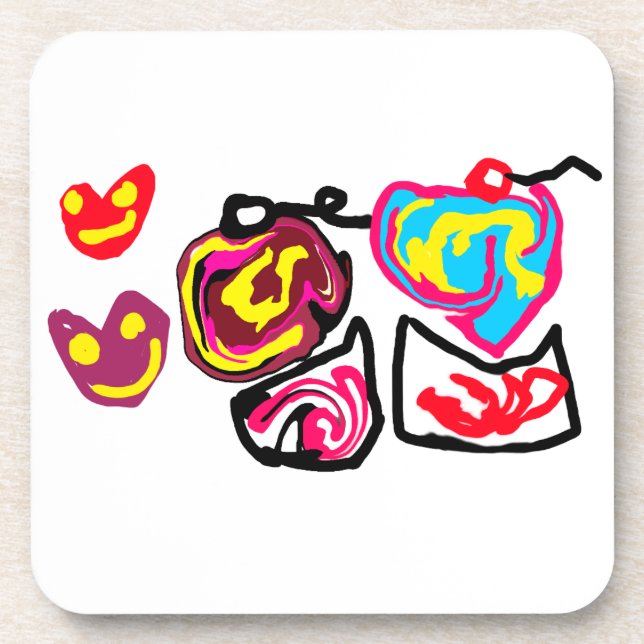 Valentinstag-Cupcakes Getränkeuntersetzer (Vorderseite)