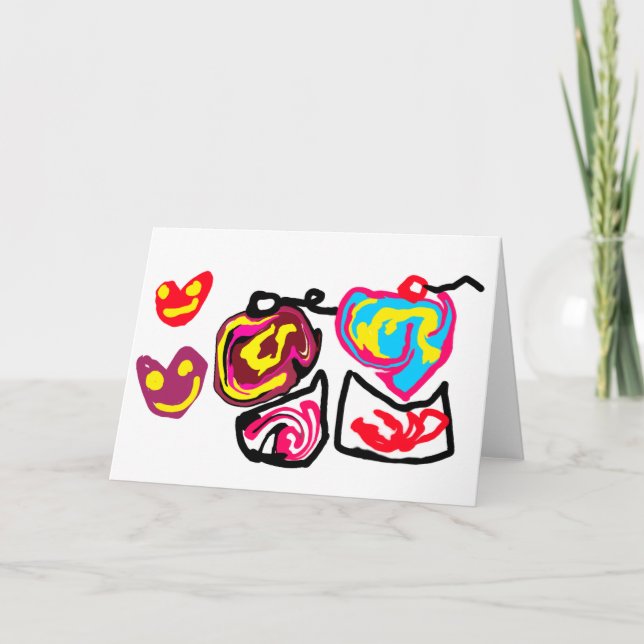 Valentinstag-Cupcakes Karte (Vorderseite)