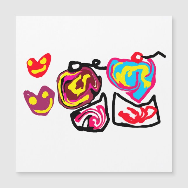 Valentinstag-Cupcakes Magnetkarte (Vorderseite)