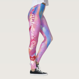 Valentinstag Cupid Herz Lila rosa rosa Angewohnt Leggings