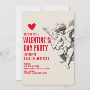 Valentinstag Cupid Rotes Party Einladung