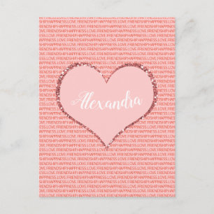 Valentinstag Custom Monogram Feiertagspostkarte