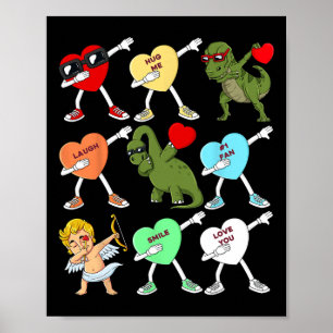 Valentinstag Dabbing Herz Cupid T Rex Dino Dab Poster