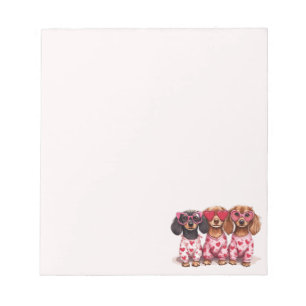 Valentinstag Dachshund Hunde Notizblock