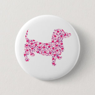 Valentinstag-Dackel Button