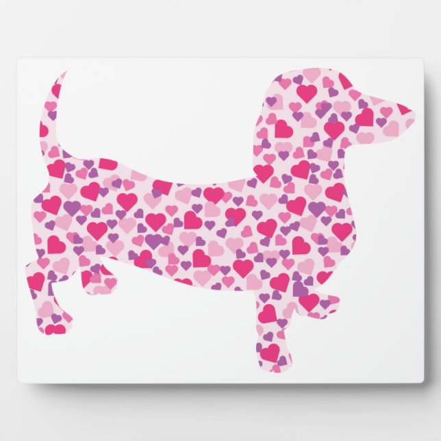 Valentinstag-Dackel Fotoplatte (Vorderseite)