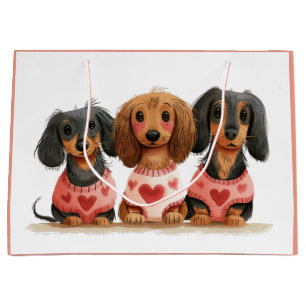 Valentinstag Dackel Hunde Große Geschenktüte