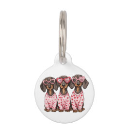 Valentinstag Dackel Hunde Haustiermarke