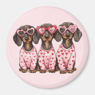 Valentinstag Dackel Hunde Magnet