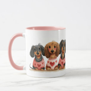 Valentinstag Dackel Hunde Tasse