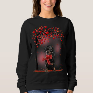Valentinstag Dackel Hundescheibe Hundewelpen Hund Sweatshirt
